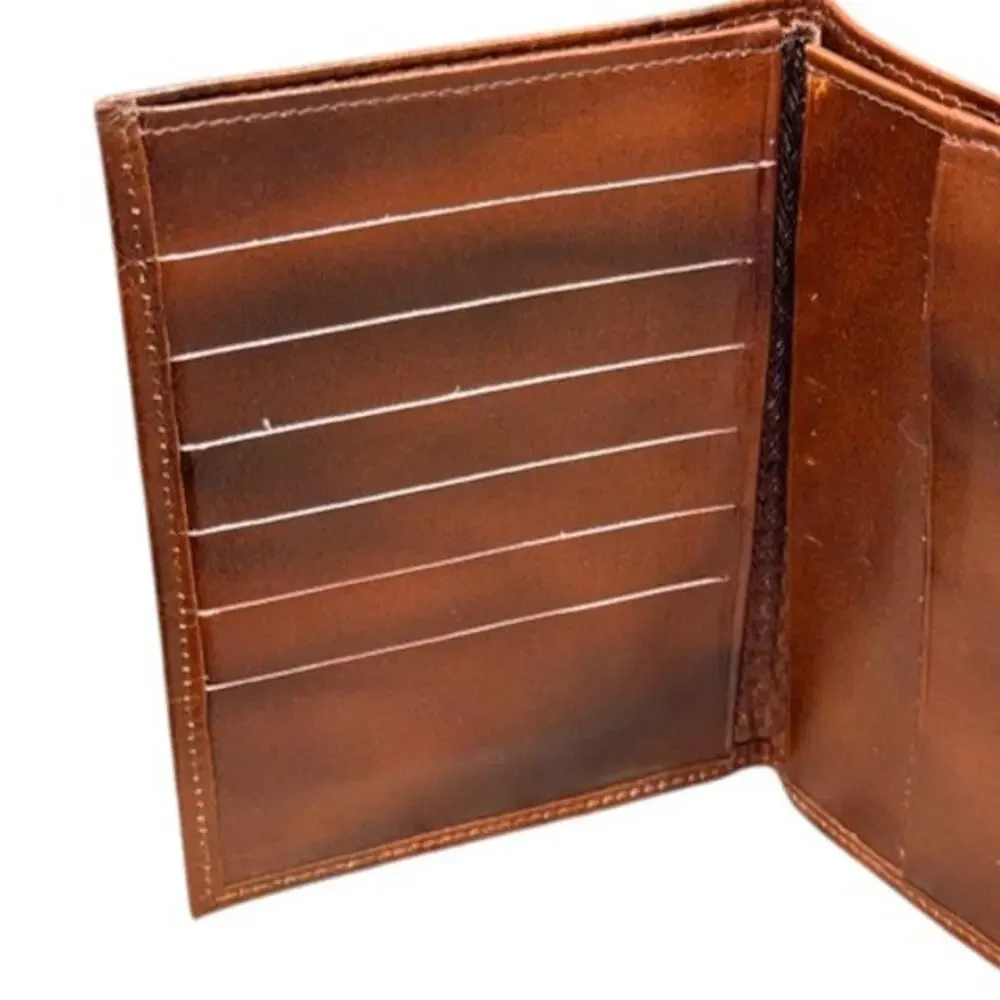 Men’s Genuine Cowhide Leather Bifold Wallet – Brown | Full Size Billfold
